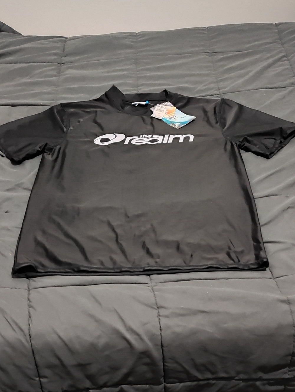 Men's Black Short Sleeve Swim Shirt